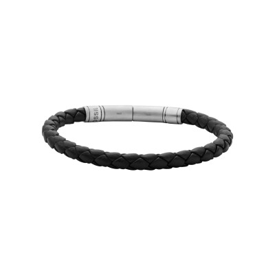 Bracelet Fossil Classics en cuir brun et acier