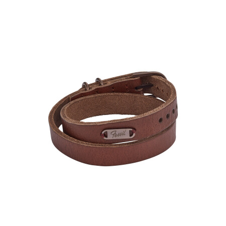 Bracelet Fossil Double Wrap en cuir