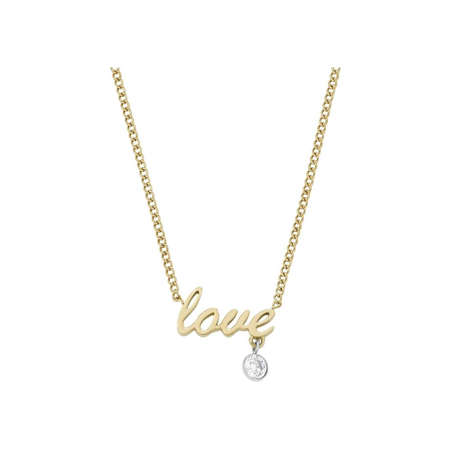 Collier FOSSIL Love Notes en acier et oxyde de zirconium