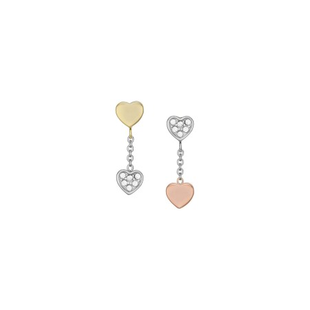 Boucles d'oreilles FOSSIL Galentine en acier et verre