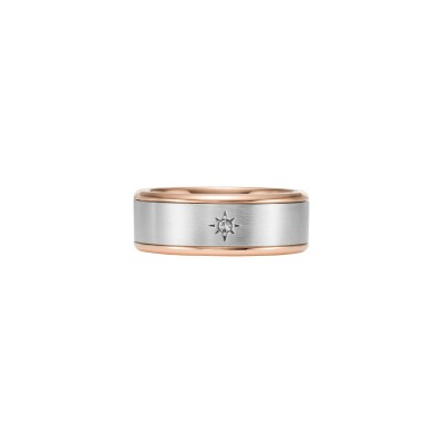 Bague FOSSIL Classic en acier et oxyde de zirconium