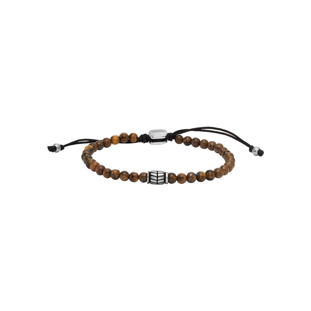 Bracelet FOSSIL Beads en acier et œil de tigre