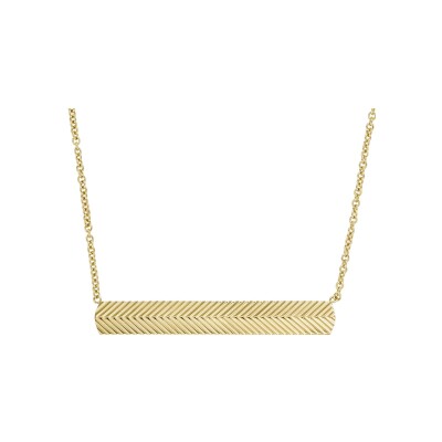 Collier Fossil Linear Texture en acier doré