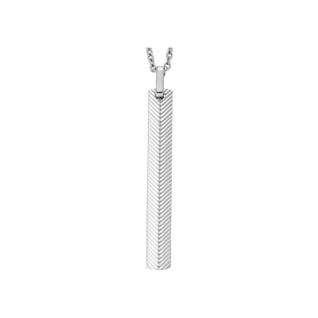 Collier Fossil Linear Texture en acier