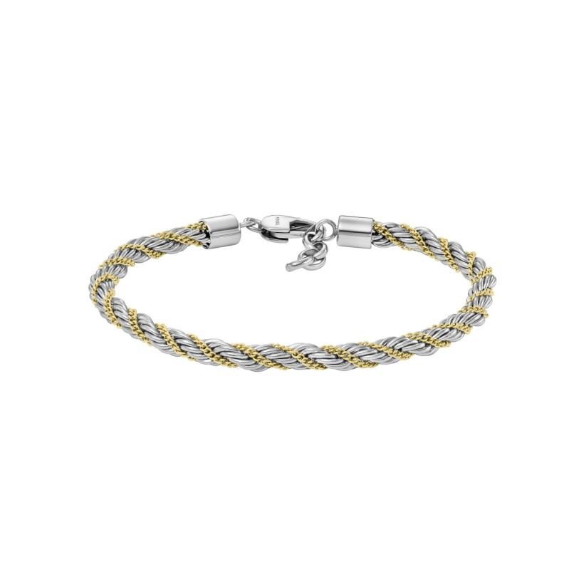 Bracelet Fossil Bold Chains en acier et acier doré