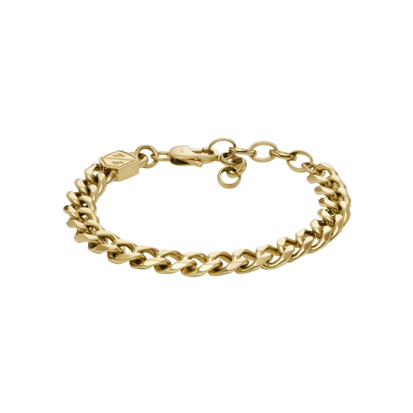 Bracelet Fossil Bold Chains en acier doré