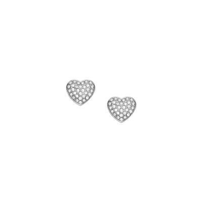 Boucles d'oreilles FOSSIL Glitz Heart en acier