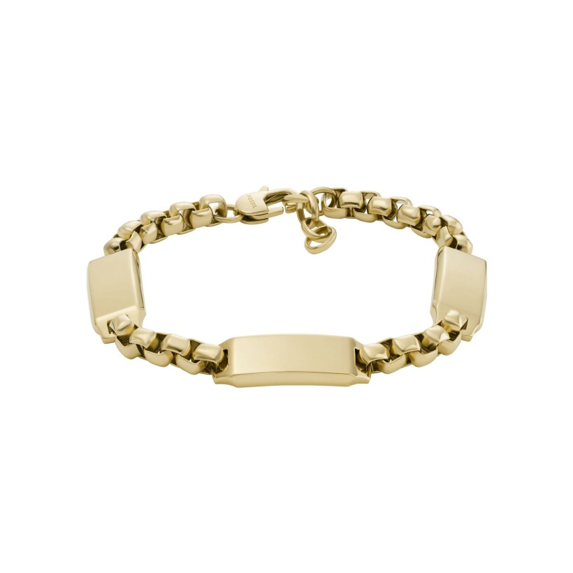 Bracelet FOSSIL Engravables en acier doré