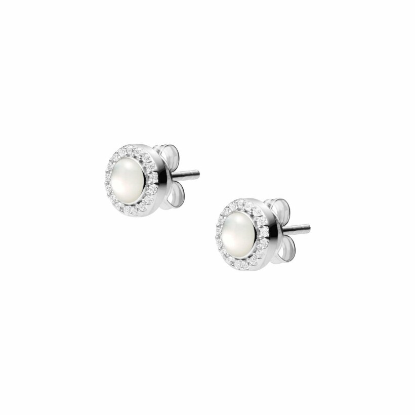 Boucles d'oreilles FOSSIL Sterling Silver en argent et nacre