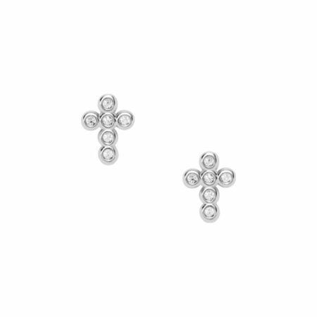 Boucles d'oreilles FOSSIL  Crosses en argent