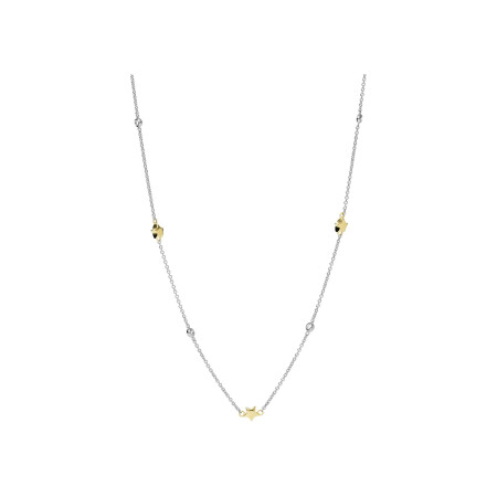 Collier Fossil Diamonds By The Yard Stars en argent, argent doré et cristaux