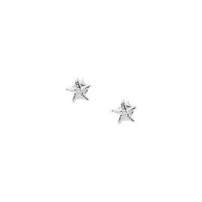 Boucles d'oreilles Fossil Sea Stars en argent