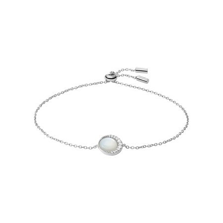 Bracelet Fossil Crescent en argent, nacre et verre