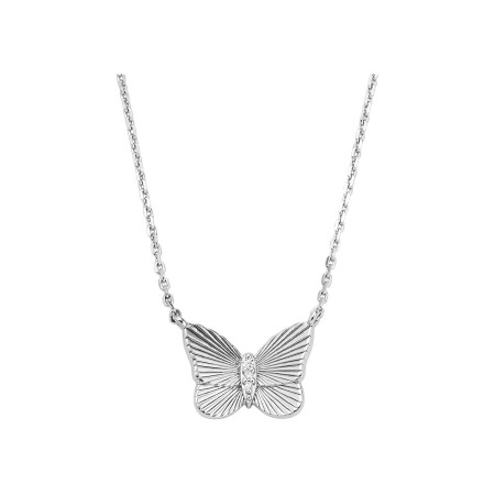 Collier FOSSIL Butterflies en argent et oxyde de zirconium