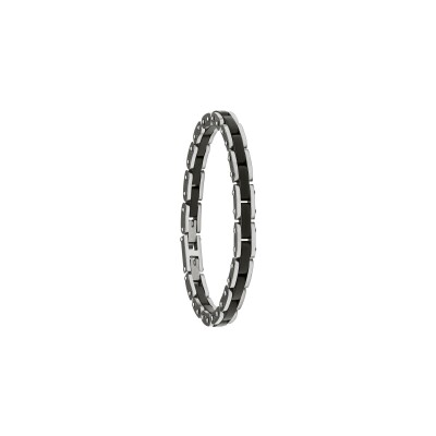 Bracelet Jourdan Bijoux Lyre en acier et onyx