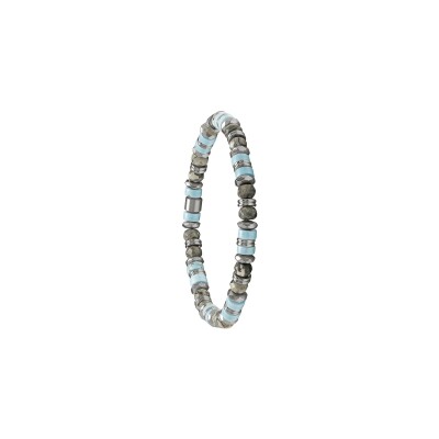 Bracelet Jourdan Bijoux Azor en acier, jaspe, turquoise et hématite
