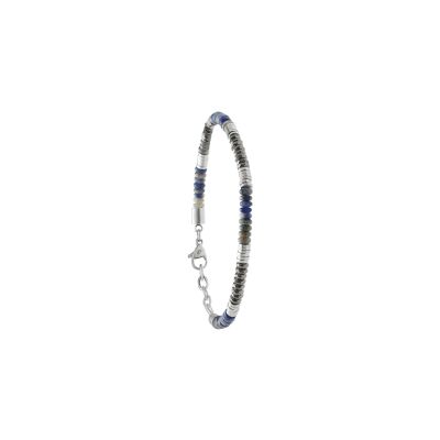 Bracelet Jourdan Bijoux Forel en acier, sodalite et hématite