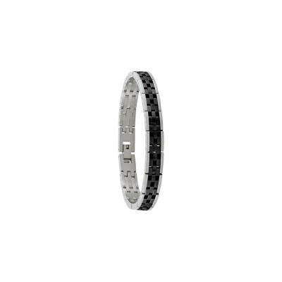 Bracelet Jourdan Bijoux Kaméo en acier et acier PVD noir