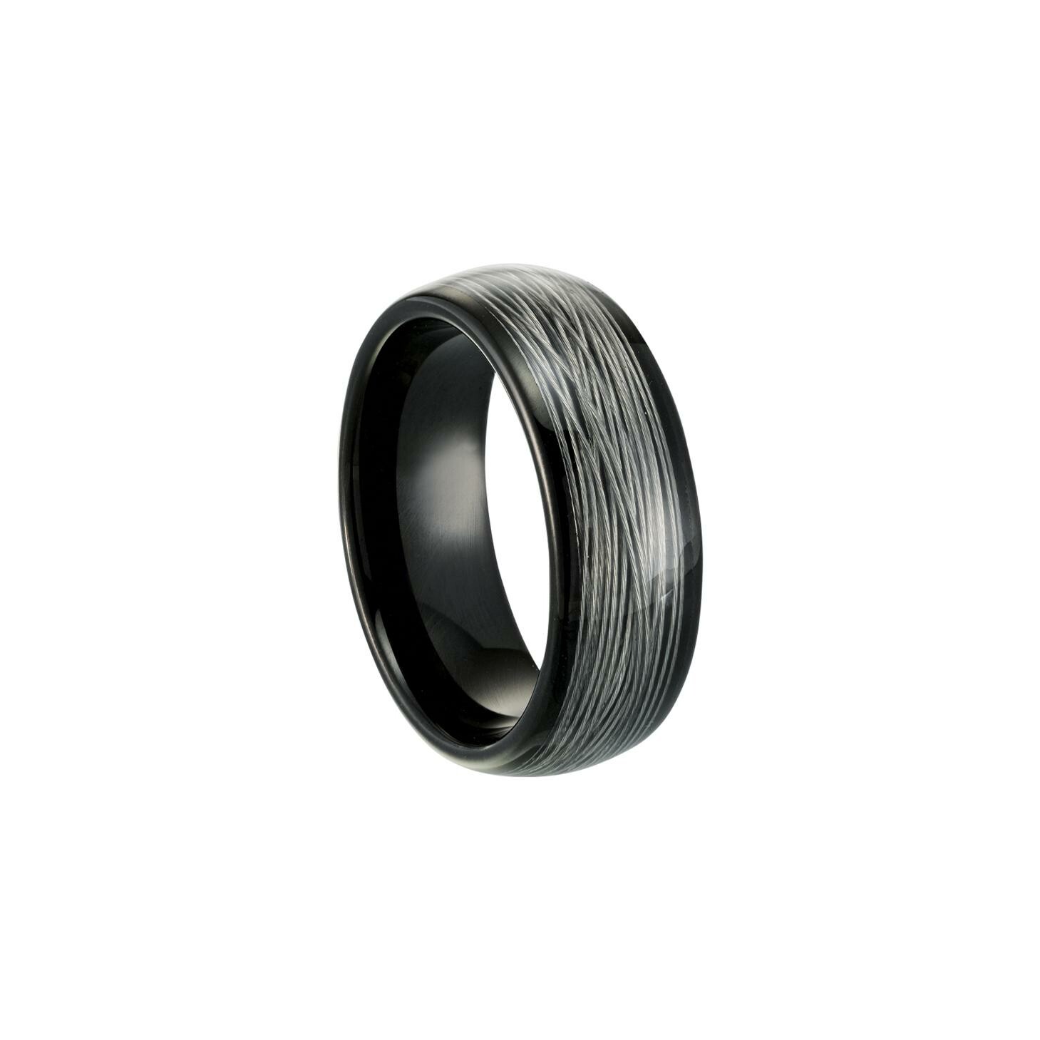 Bague jourdan best sale acier cable noir