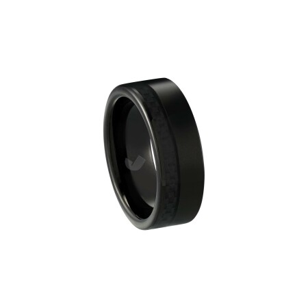 Bague Jourdan Bijoux Noir Turbo en tungstène et carbone