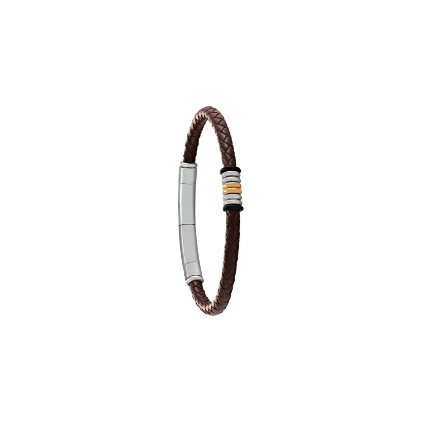 Bracelet Jourdan Bijoux Héritage Esus en cuir et acier