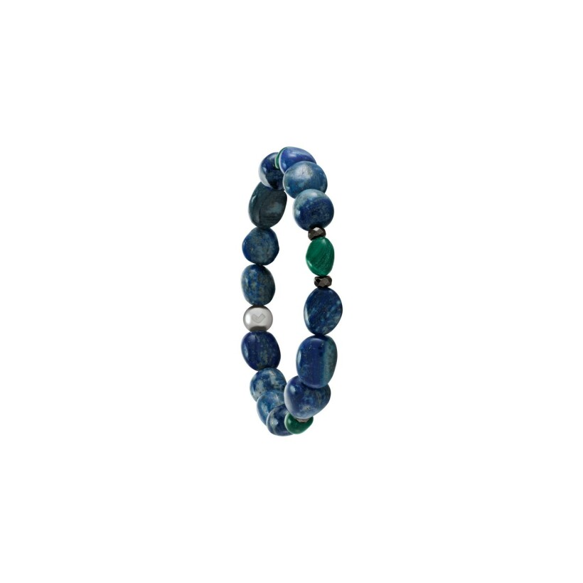 Bracelet Jourdan Bijoux Noir Mauna en lapis lazuli et hématite