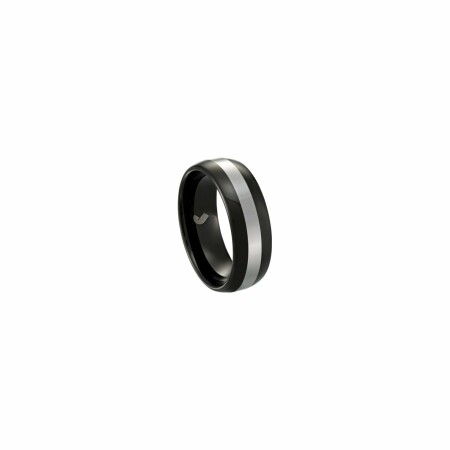 Bague Jourdan Bijoux Héritage Danhe en tungstène noir et blanc