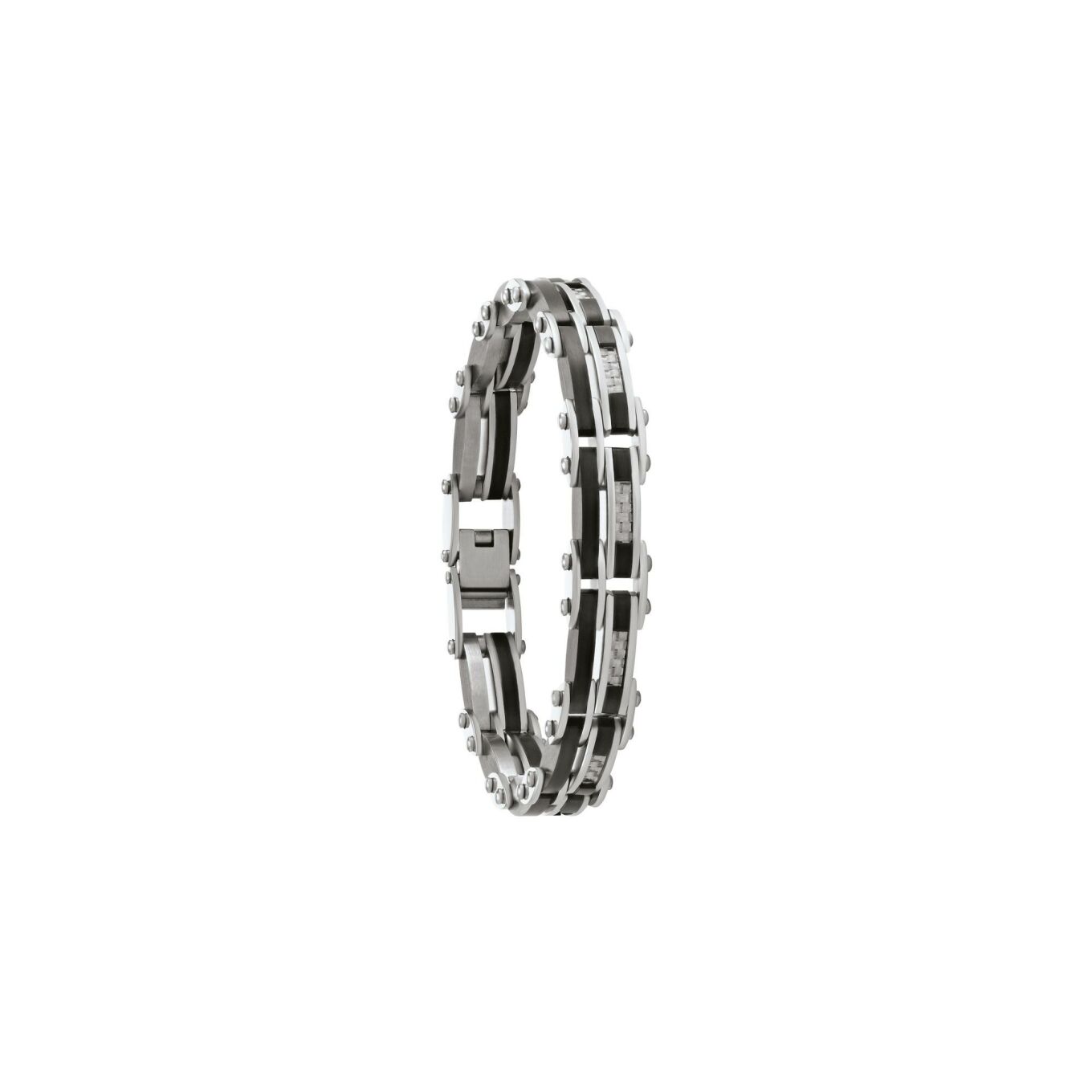 Bracelet Jourdan Bijoux Noir en acier et fibre de carbone