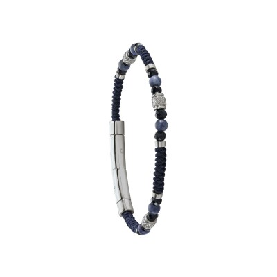 Bracelet Jourdan Bijoux en acier, sodalite et agate noire