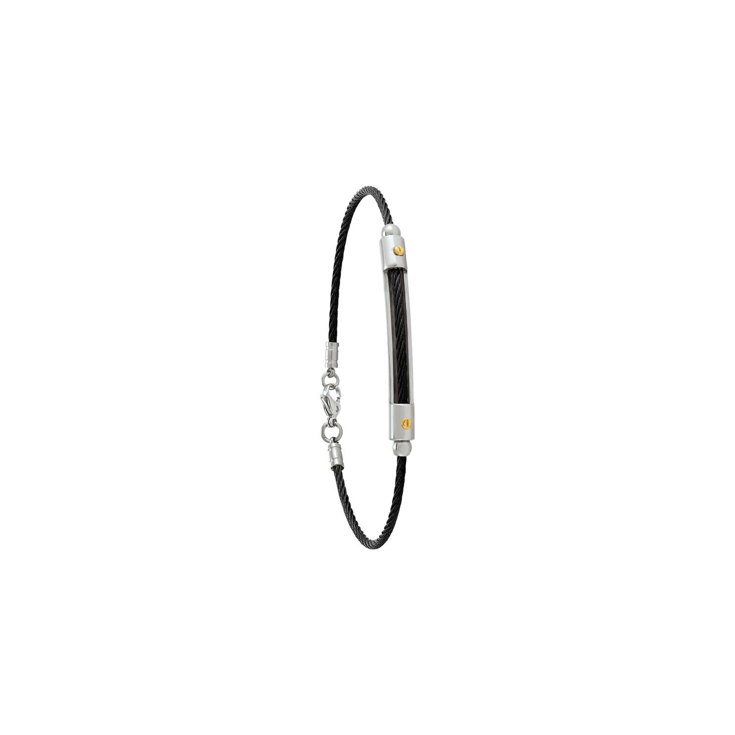 Bague shops jourdan acier cable noir