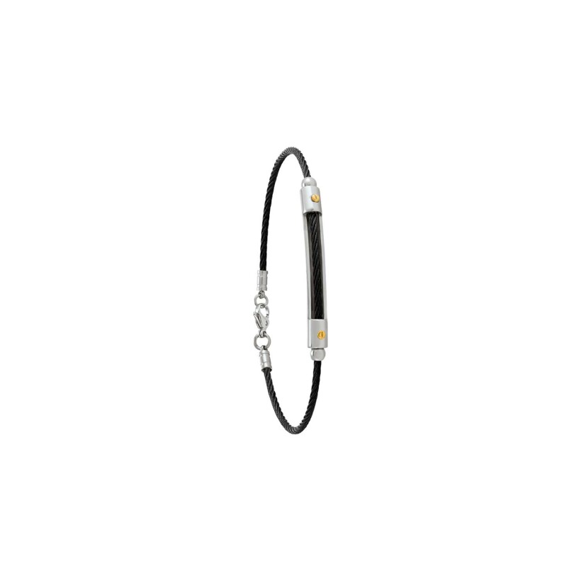 Bracelet Jourdan Bijoux Faro câble en acier et acier PVD noir