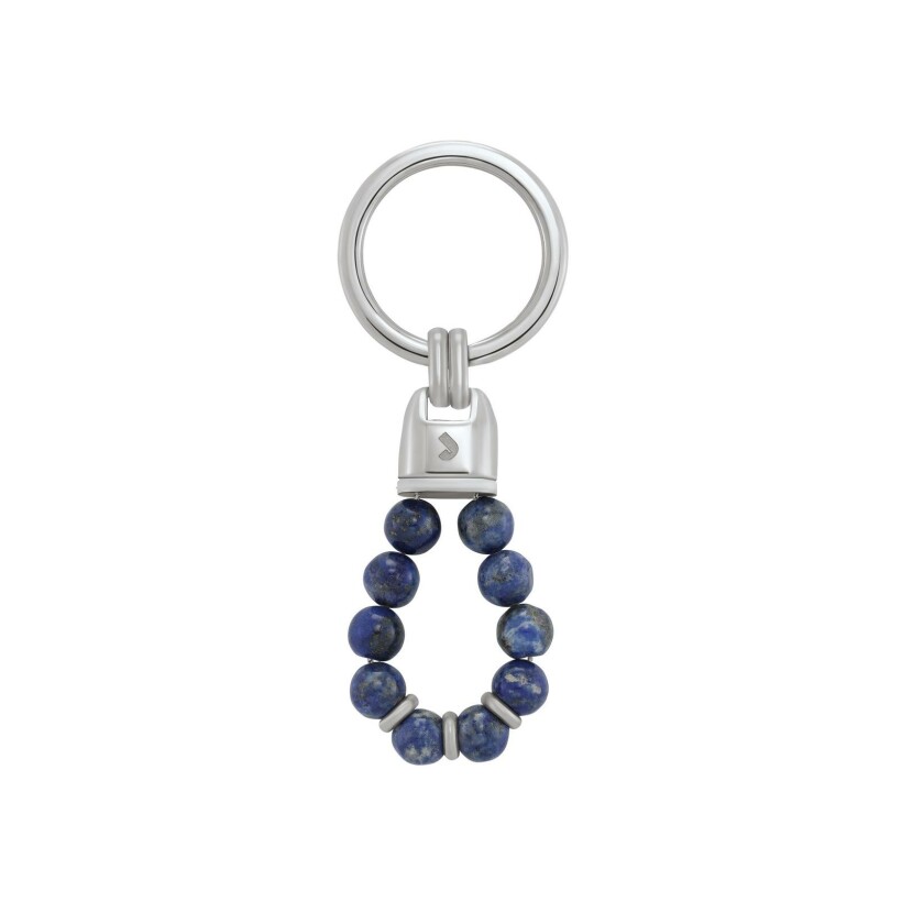 Porte clé Jourdan Bijoux Héritage en acier et lapis lazuli