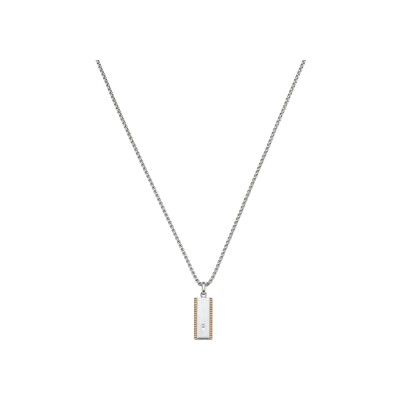 Collier Jourdan Bijoux Valens en acier PVD brun et diamant de synthèse