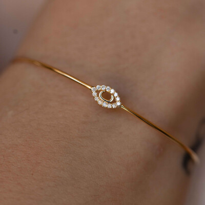 Bracelet jonc Charlet Iris en or jaune et diamants