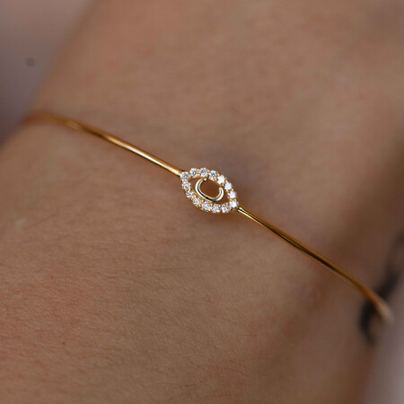 Bracelet jonc Charlet Iris en or jaune et diamants