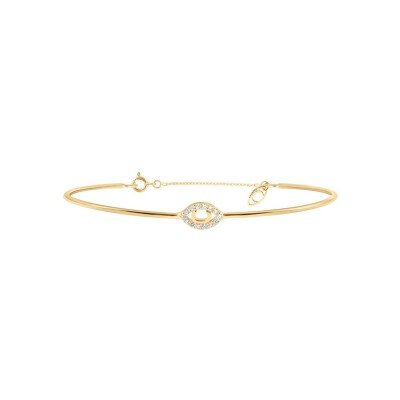 Bracelet jonc Charlet Iris en or jaune et diamants