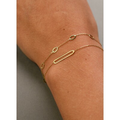 Bracelet Jackie Gold Bahia Oval en or jaune
