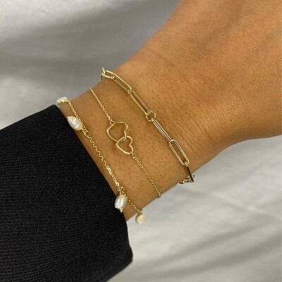 Bracelet Jackie Gold Double Cœur en or jaune