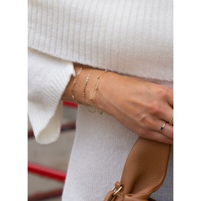 Bracelet Jackie Gold Double Bulles en or jaune