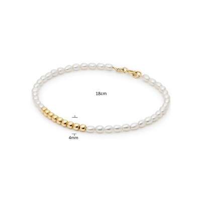 Bracelet Jackie Gold Perles Saint Tropez en or jaune et perles d'eau douce