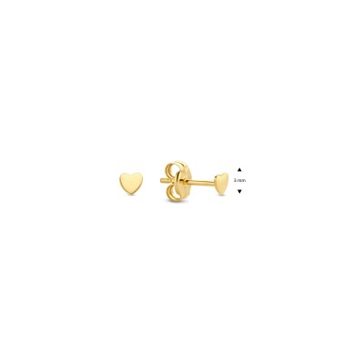 Boucles d'oreilles clous Jackie Gold Mini Coeur en or jaune
