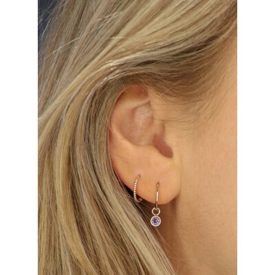 Boucles d'oreilles créoles Jackie Gold à pois en or jaune