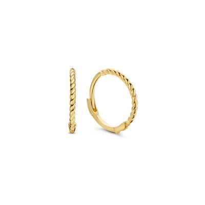 Boucles d'oreilles créoles Jackie Gold torsadées en or jaune