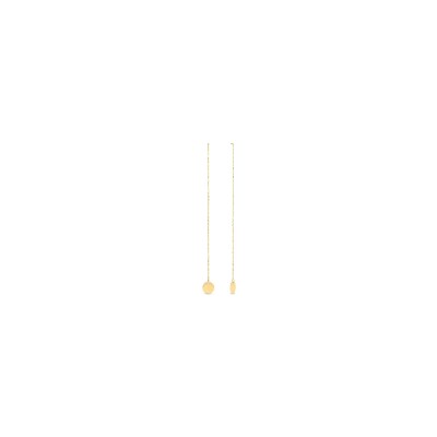 Boucles d'oreilles Jackie Gold fil avec disque en or jaune