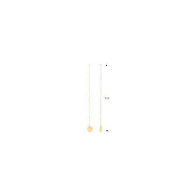 Boucles d'oreilles Jackie Gold fil avec disque en or jaune