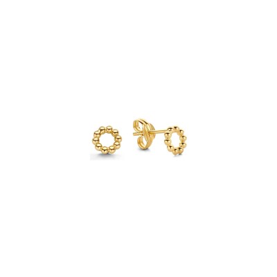 Boucles d'oreilles clous Jackie Gold cercle effet billes en or jaune