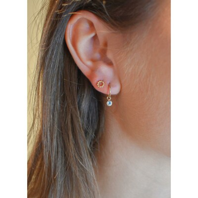 Boucles d'oreilles clous Jackie Gold cercle effet billes en or jaune