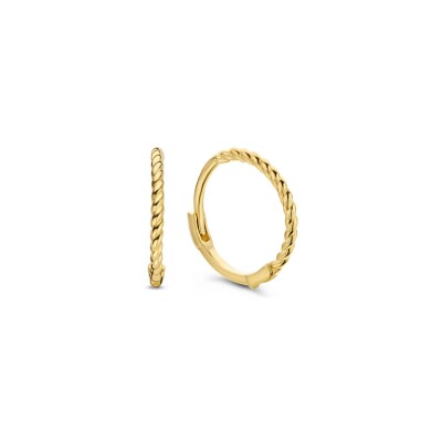 Boucles d'oreilles créoles Jackie Gold torsadées en or jaune