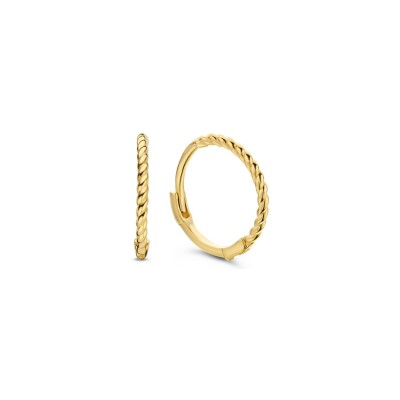 Boucles d'oreilles créoles Jackie Gold torsadées en or jaune