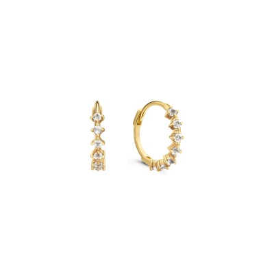 Boucles d'oreilles créoles Jackie Gold Radiance en or jaune et topaze blanche